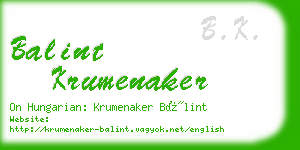 balint krumenaker business card